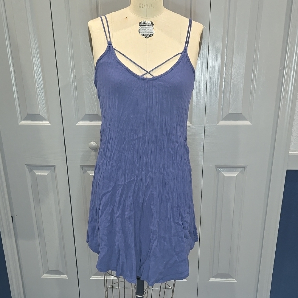 Roxy Blue Linnen Strappy Lightweight Dress